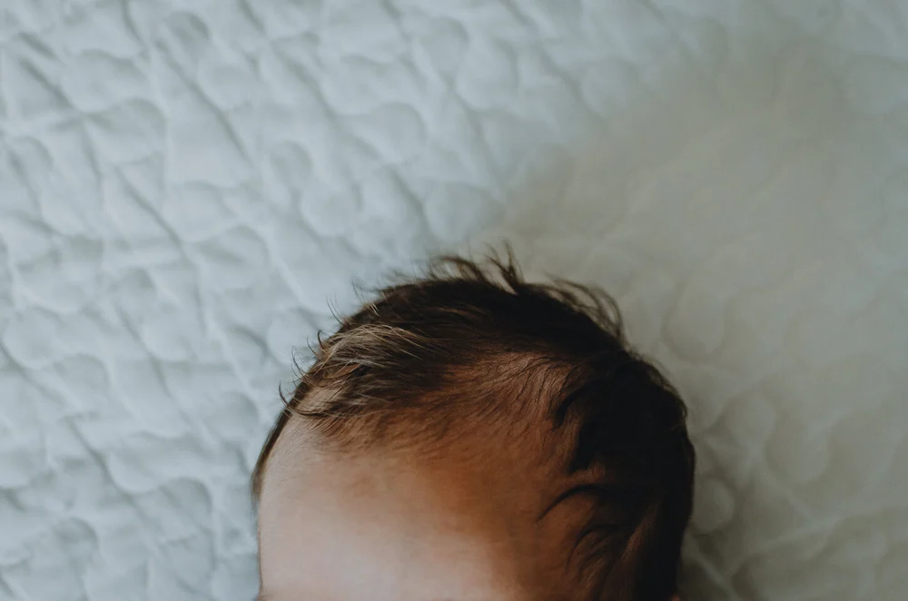 Little newborn baby hair, newborn baby photo