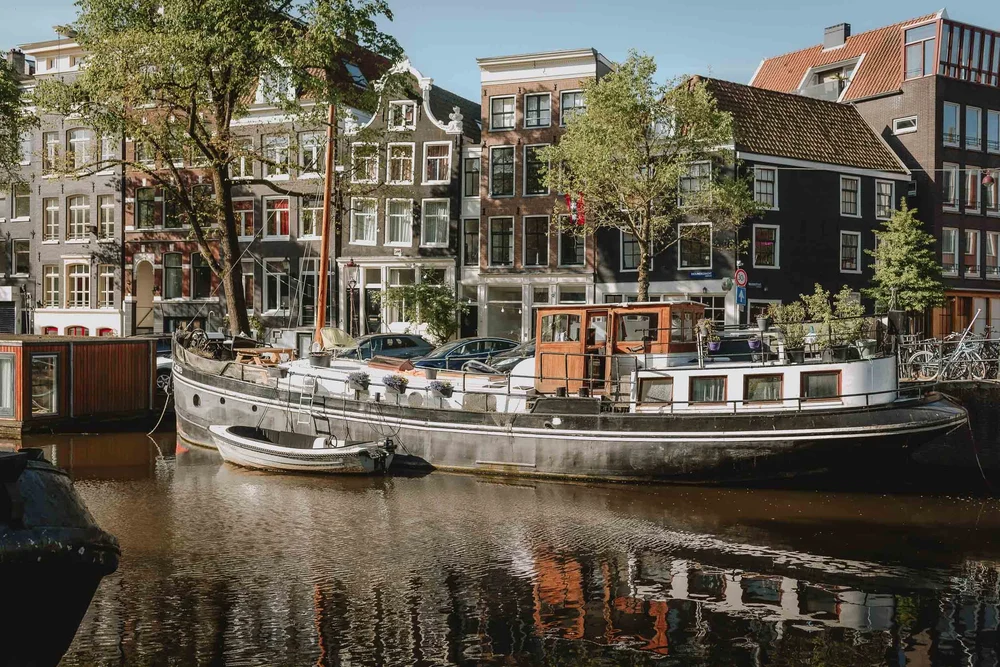 Boat in Amsterdam Canal