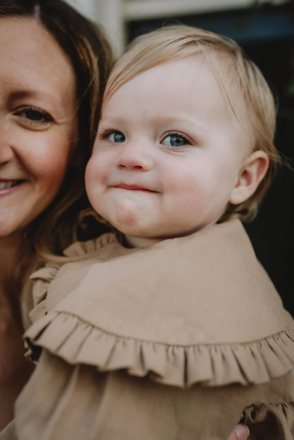 Mother and daughter closeup