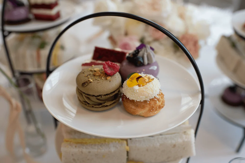 Elegant treats for lunch served at a baby shower at the Pillows Maurits at the Park Hotel.