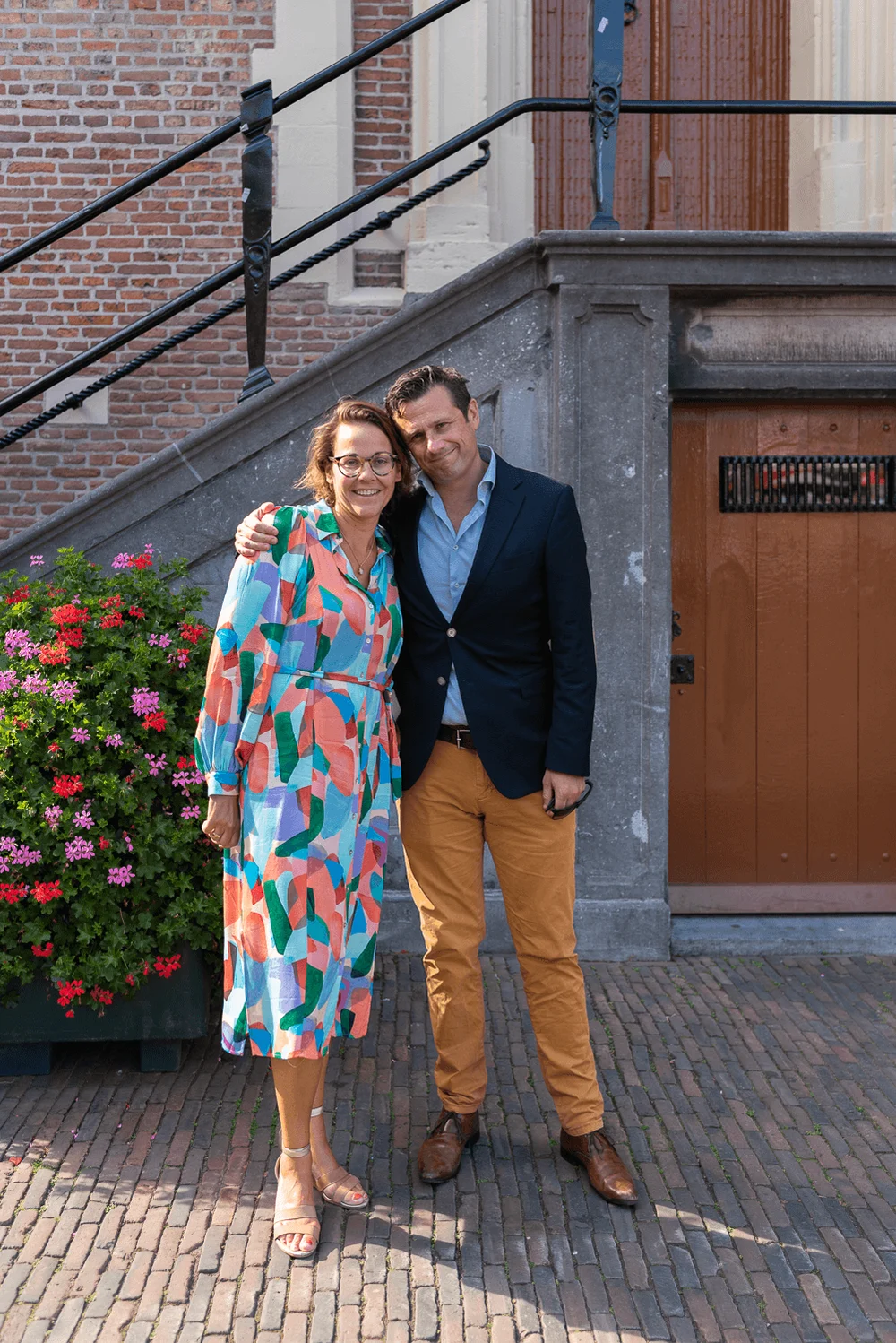 Small Wedding in Haarlem by Vicky McLachlan Photography_Family guests attending a family wedding outside the Stadhuis_1.png
