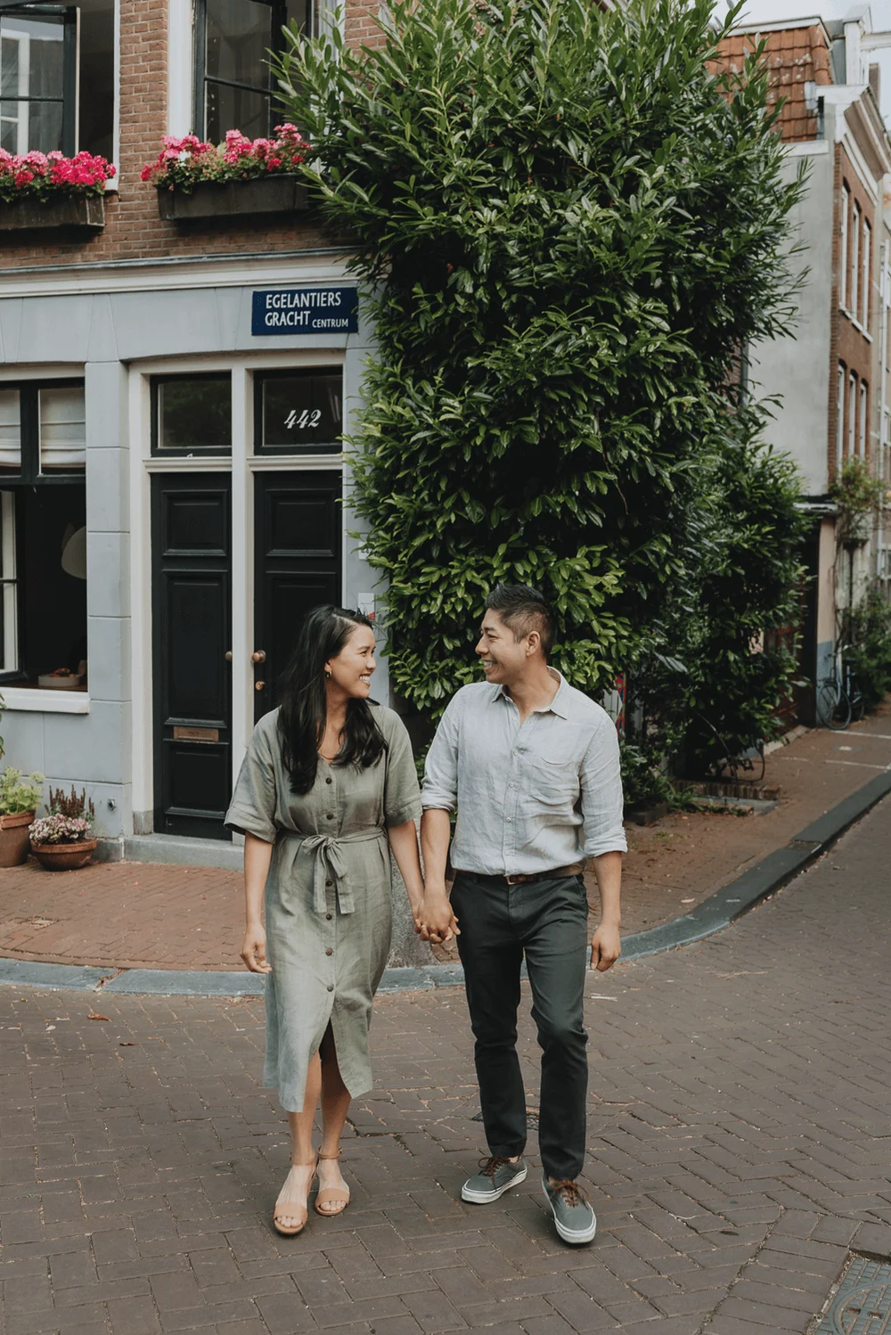 Couple looking at each other
