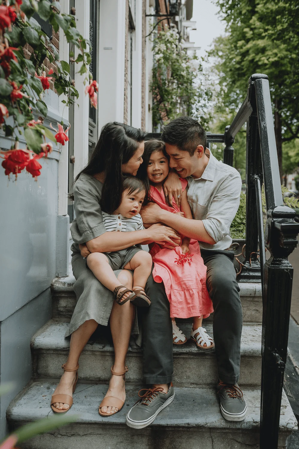 Family holding each other