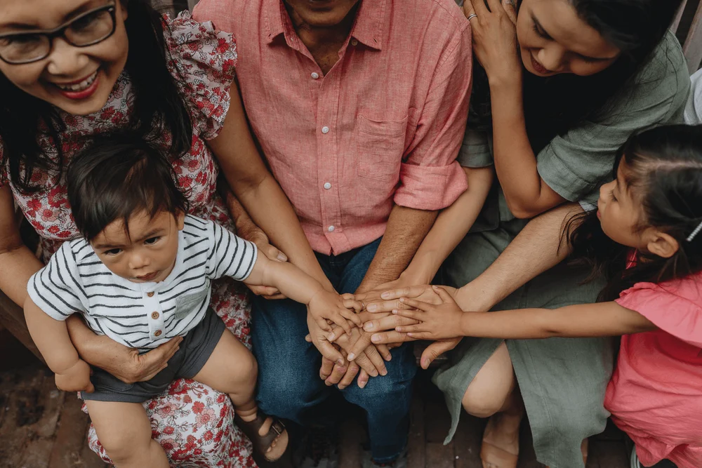 Family holding hands